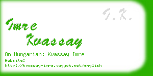 imre kvassay business card